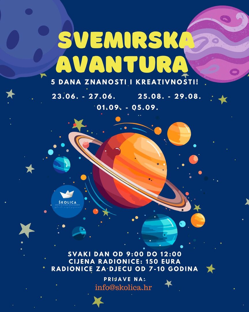LJETNA RADIONICA za osnovnoškolce / Svemirska avantura